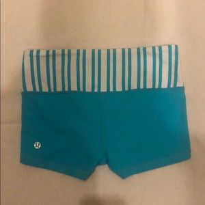 Teal Lululemon shorts (reversible)